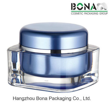 15g 30g 50g Blue Square Acrylic Jar with Round Cap for Cream